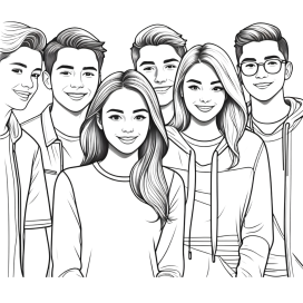 —Pngtree—drawing of group young people_15164312